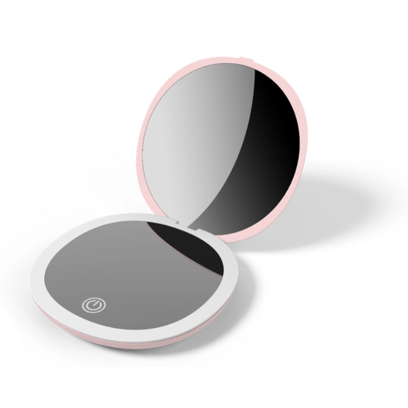RM342 Le LED tenu dans la main portatif allume le petit miroir compact de maquillage de poche