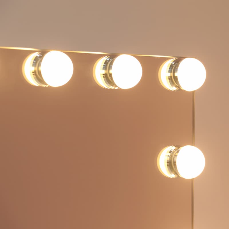 Miroir de courtoisie Hollywood éclairé DP357 avec 15 ampoules à intensité variable